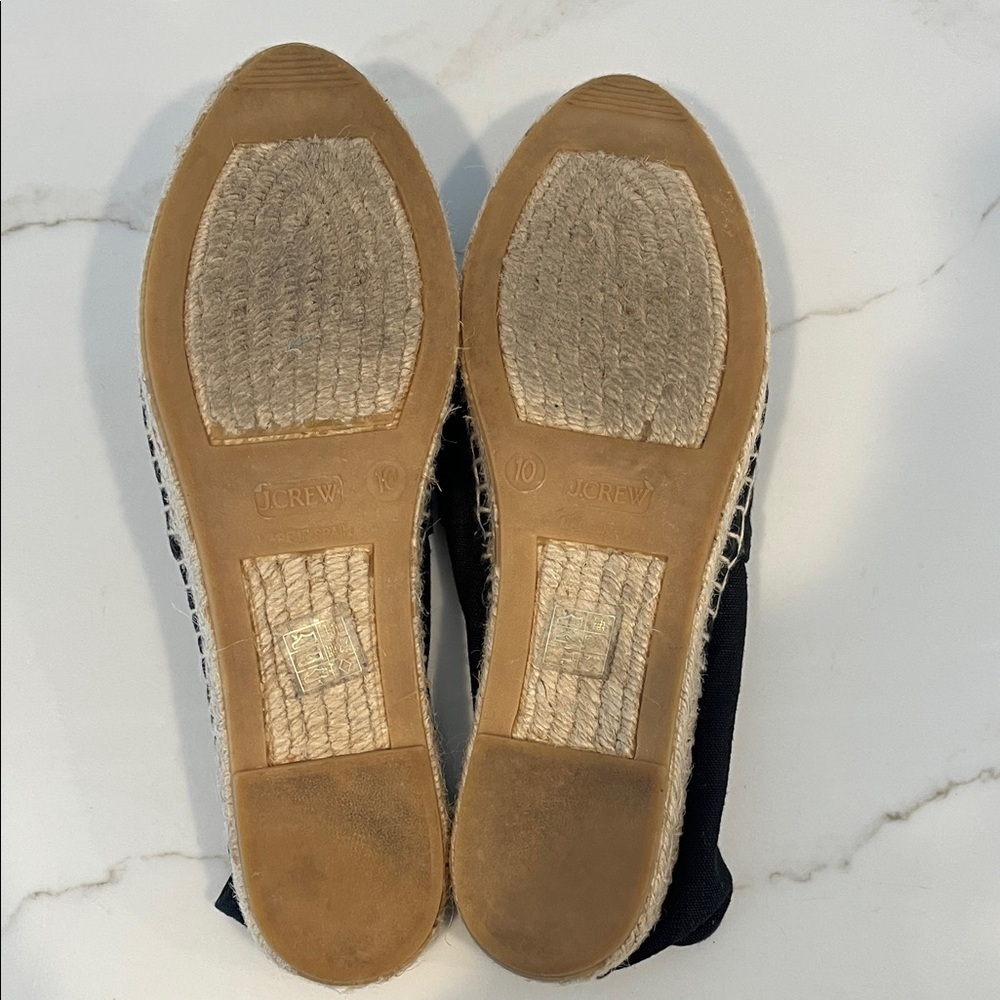 J Crew Made-in-Spain espadrille flats in linen size 10 - Picture 12 of 13